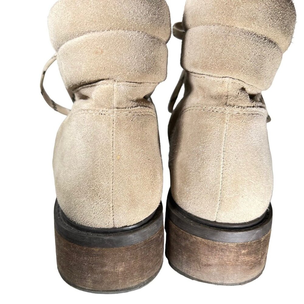 Sam Edelman Ankle Boots Darrah 2 Sherpa Combat Hiker Sz 10 Tan Suede Lace Up - Picture 10 of 13